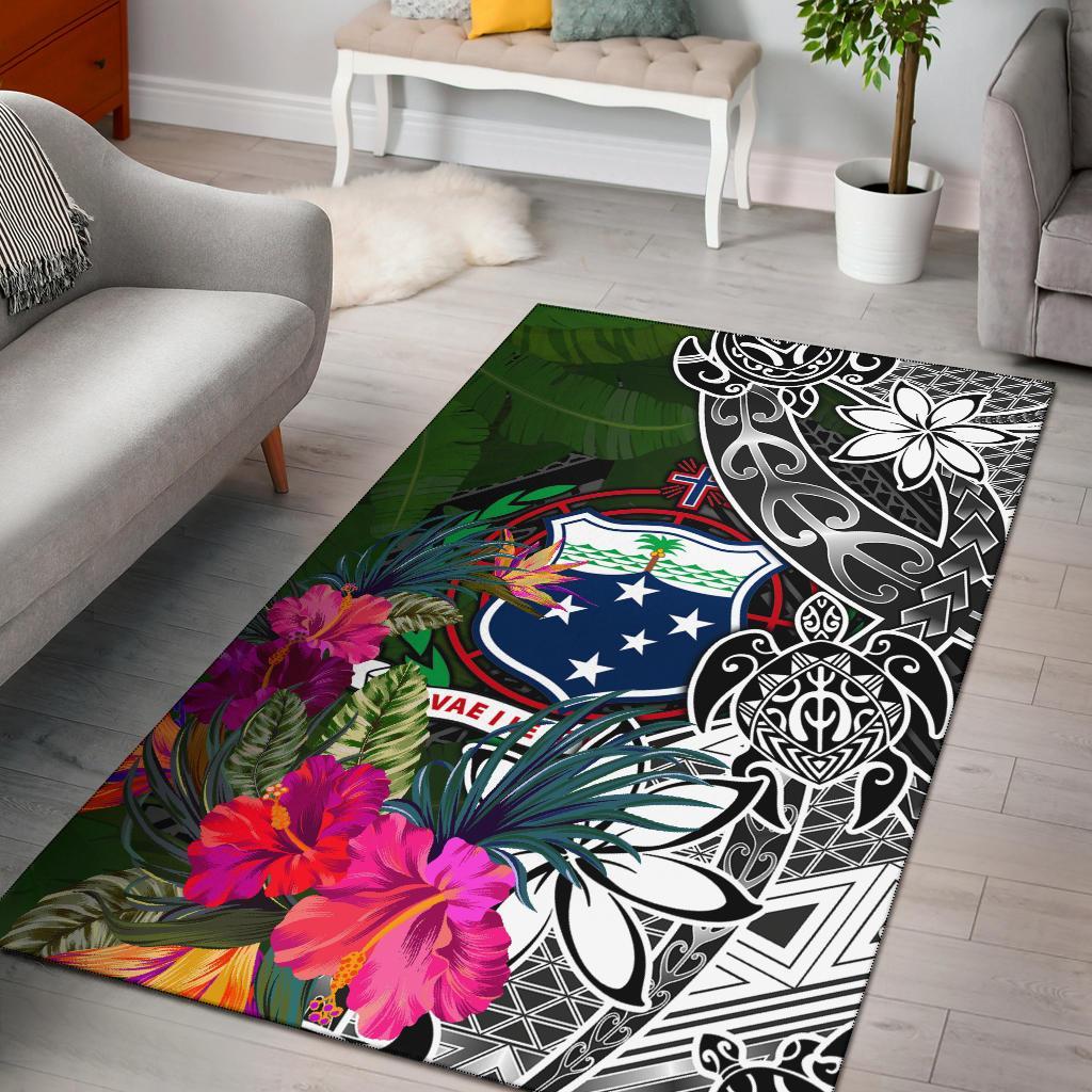 Samoa Area Rug - Turtle Plumeria Banana Leaf-Myprintsy