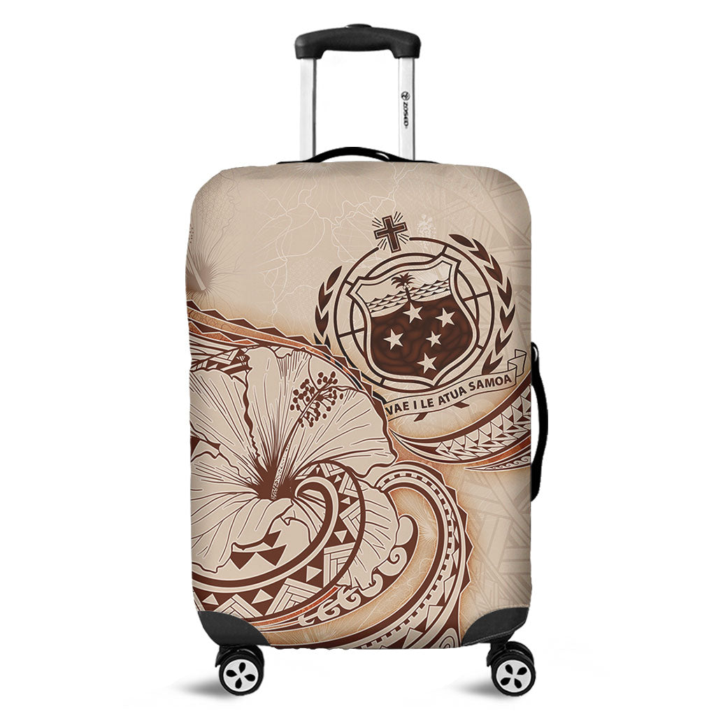 Samoa Luggage Cover Hibiscus Flower Vintage Style
