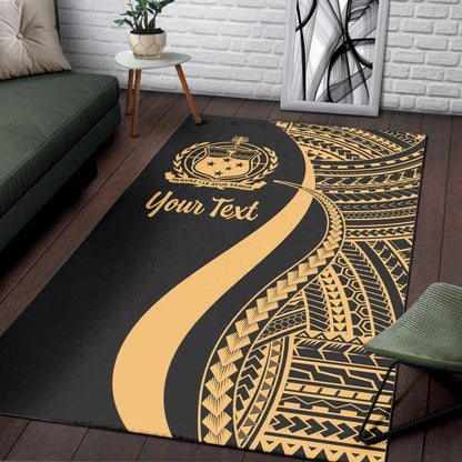 Samoa Custom Personalised Area Rug - Gold Polynesian Tentacle Tribal Pattern-Myprintsy