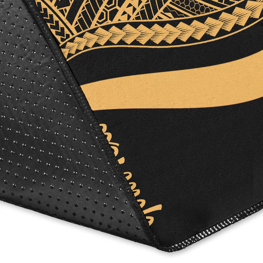 Samoa Custom Personalised Area Rug - Gold Polynesian Tentacle Tribal Pattern-Myprintsy