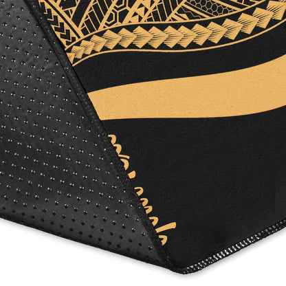 Samoa Custom Personalised Area Rug - Gold Polynesian Tentacle Tribal Pattern-Myprintsy