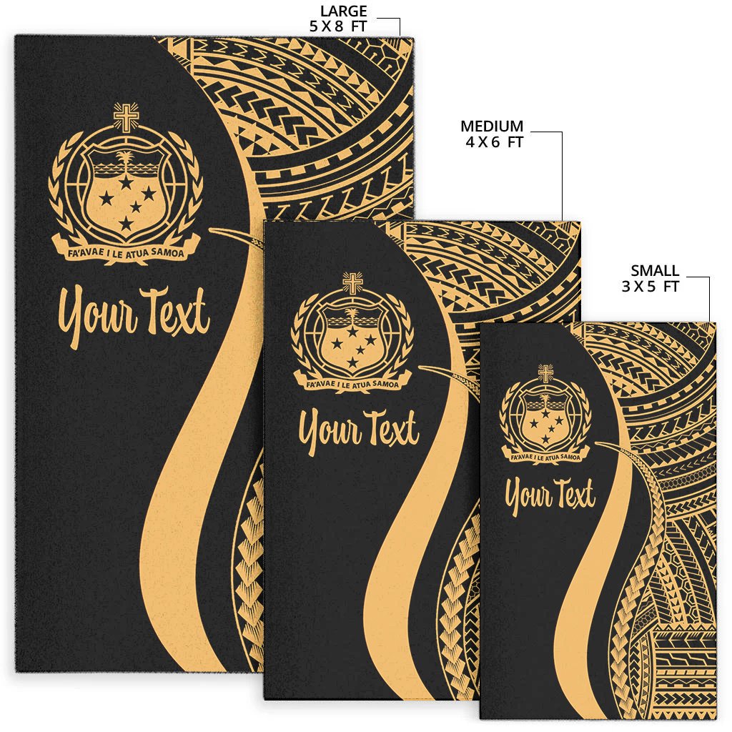 Samoa Custom Personalised Area Rug - Gold Polynesian Tentacle Tribal Pattern-Myprintsy