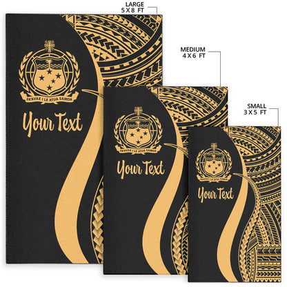 Samoa Custom Personalised Area Rug - Gold Polynesian Tentacle Tribal Pattern-Myprintsy