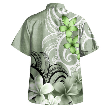 Samoa Custom Personalised Hawaiian Shirt Polynesian Floral Spirit Sage Green-Myprintsy