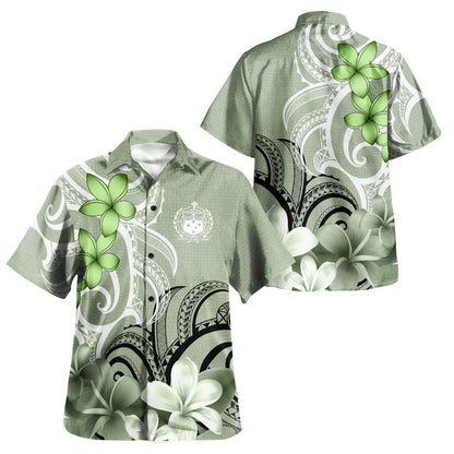 Samoa Custom Personalised Hawaiian Shirt Polynesian Floral Spirit Sage Green-Myprintsy