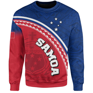 Samoa Custom Personalised Sweatshirt Polynesian Tribal Patterns Curve Style-Myprintsy