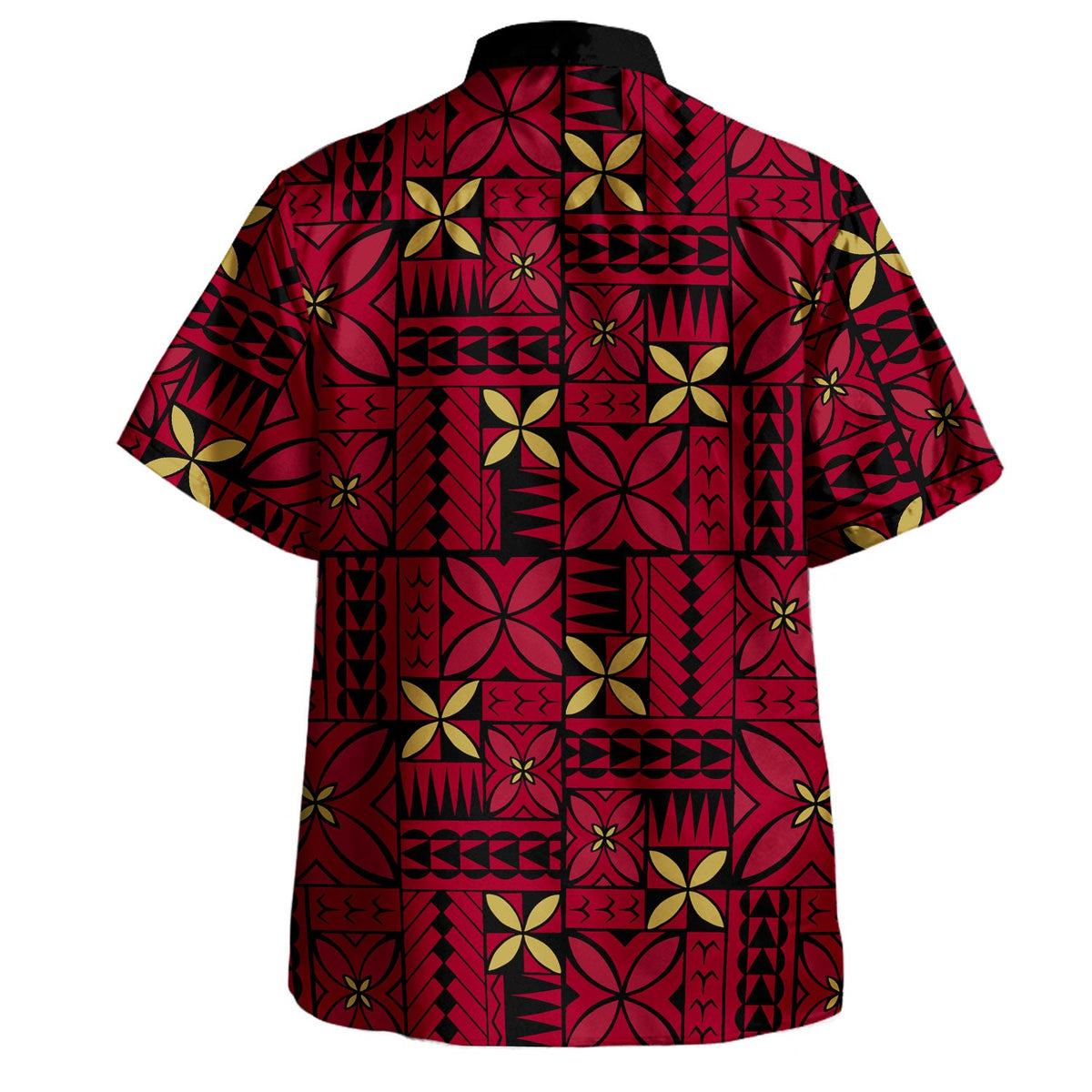 Samoa Hawaiian Shirt Siapo Design Tribal Pattern Red-Myprintsy