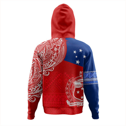 Samoa Hoodie Polynesian Flag With Coat Of Arms-Myprintsy