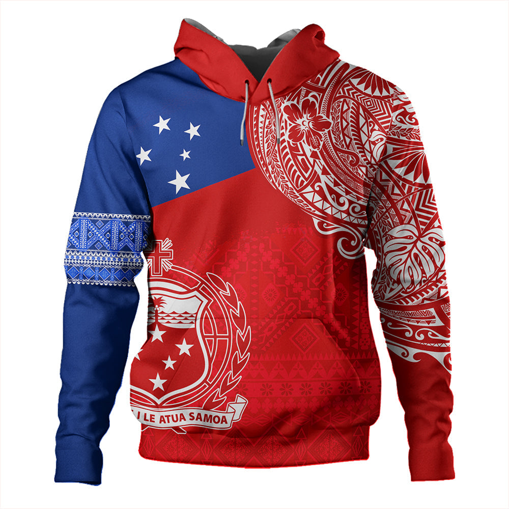 Samoa Hoodie Polynesian Flag With Coat Of Arms-Myprintsy