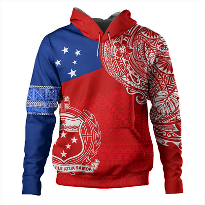 Samoa Hoodie Polynesian Flag With Coat Of Arms-Myprintsy