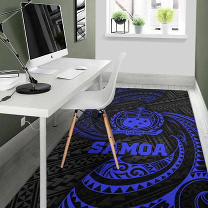 Samoa Polynesian Area Rug - Blue Tribal Wave-Myprintsy