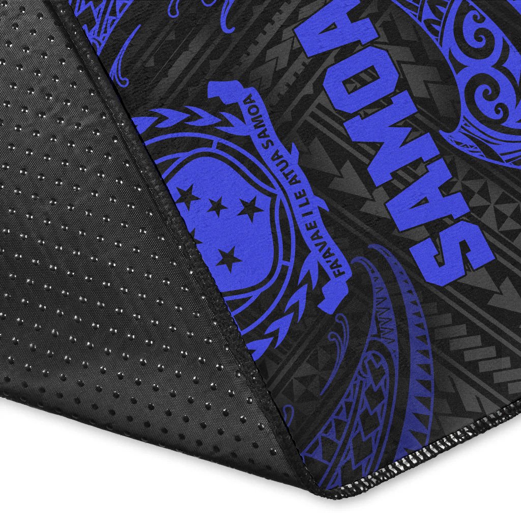 Samoa Polynesian Area Rug - Blue Tribal Wave-Myprintsy