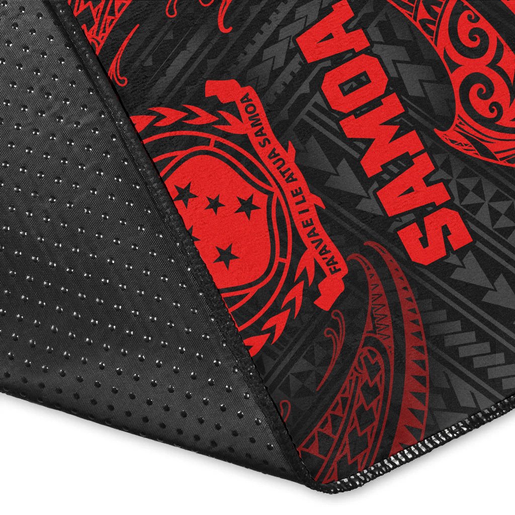 Samoa Polynesian Area Rug - Red Tribal Wave-Myprintsy