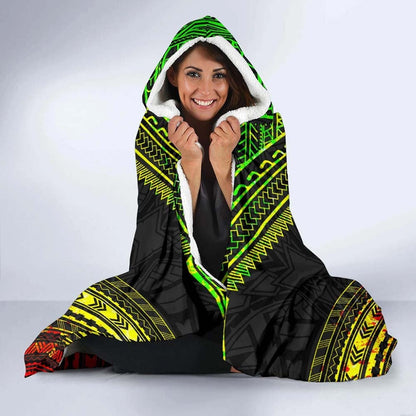 Samoa Polynesian Chief Hooded Blanket - Reggae Version-Myprintsy