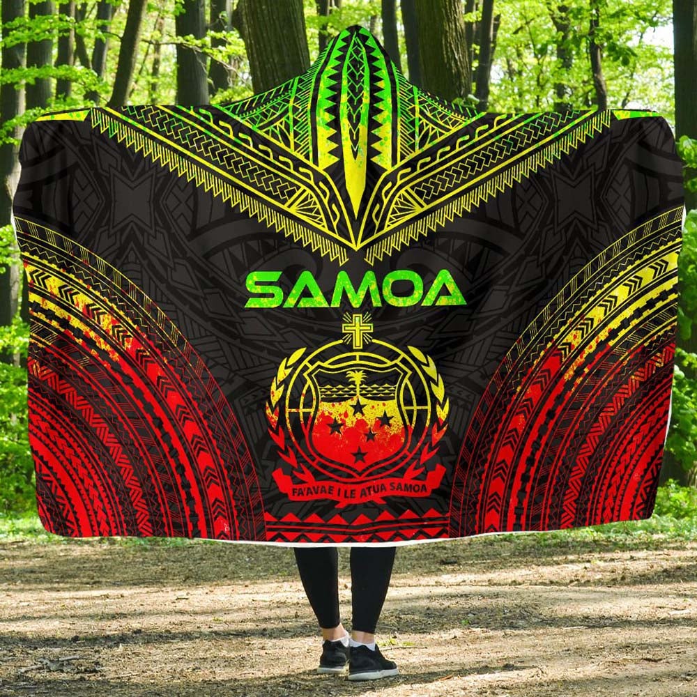Samoa Polynesian Chief Hooded Blanket - Reggae Version-Myprintsy