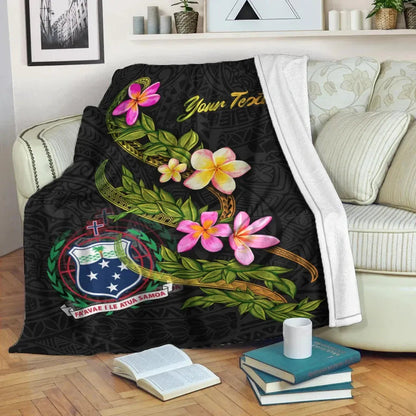 Samoa Polynesian Custom Personalised Blanket - Plumeria Tribal-Myprintsy