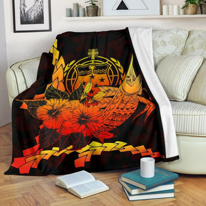 Samoa Polynesian Premium Blanket - Swordfish With Hibiscus-Myprintsy