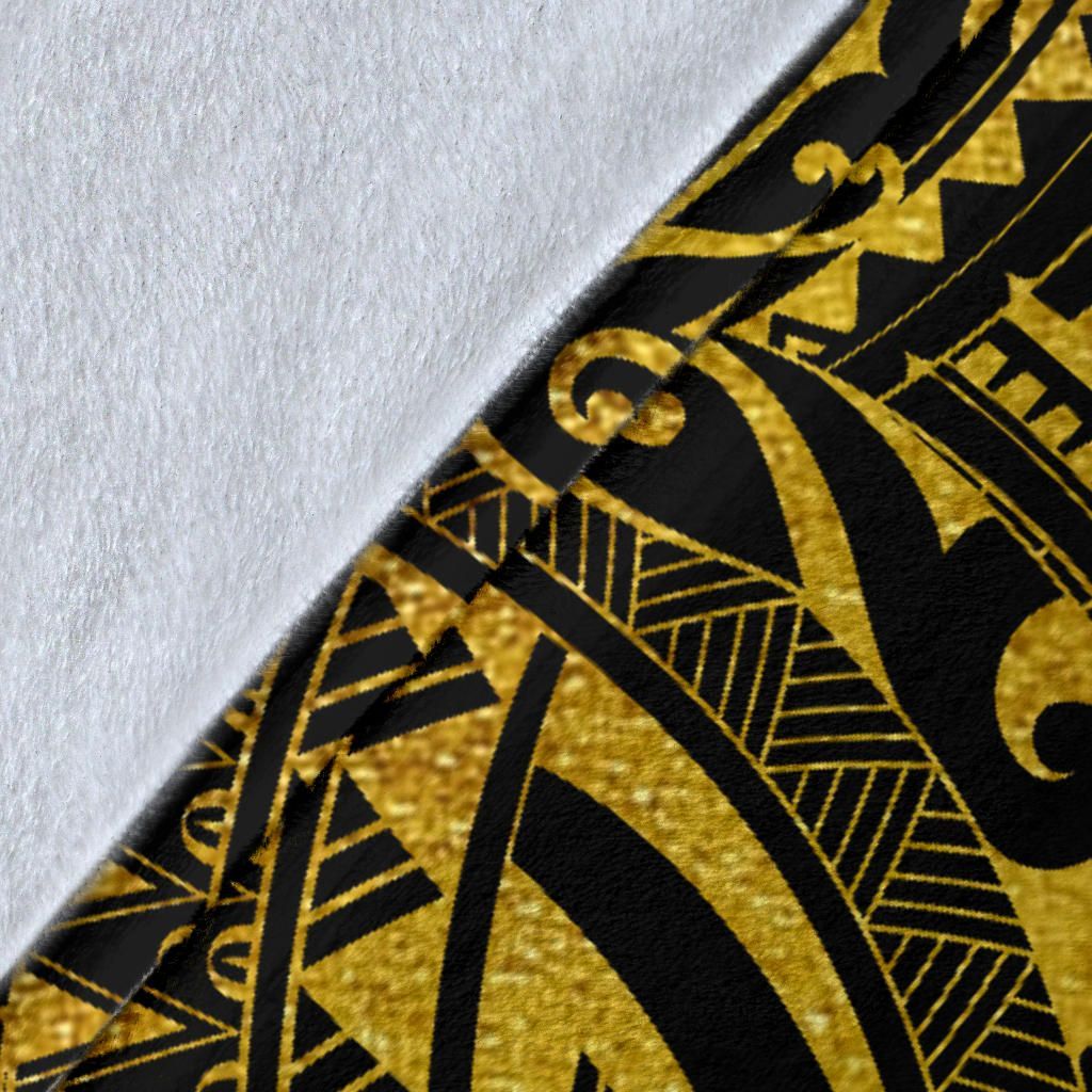 Samoa Premium Blanket - Samoa Coat Of Arm, Polynesian Tattoo Golden-Myprintsy
