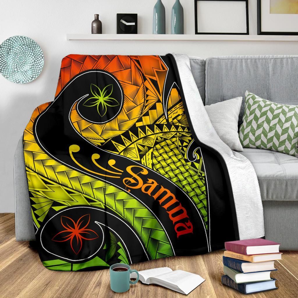Samoa Premium Blanket - Samoa Polynesian Decorative Patterns-Myprintsy