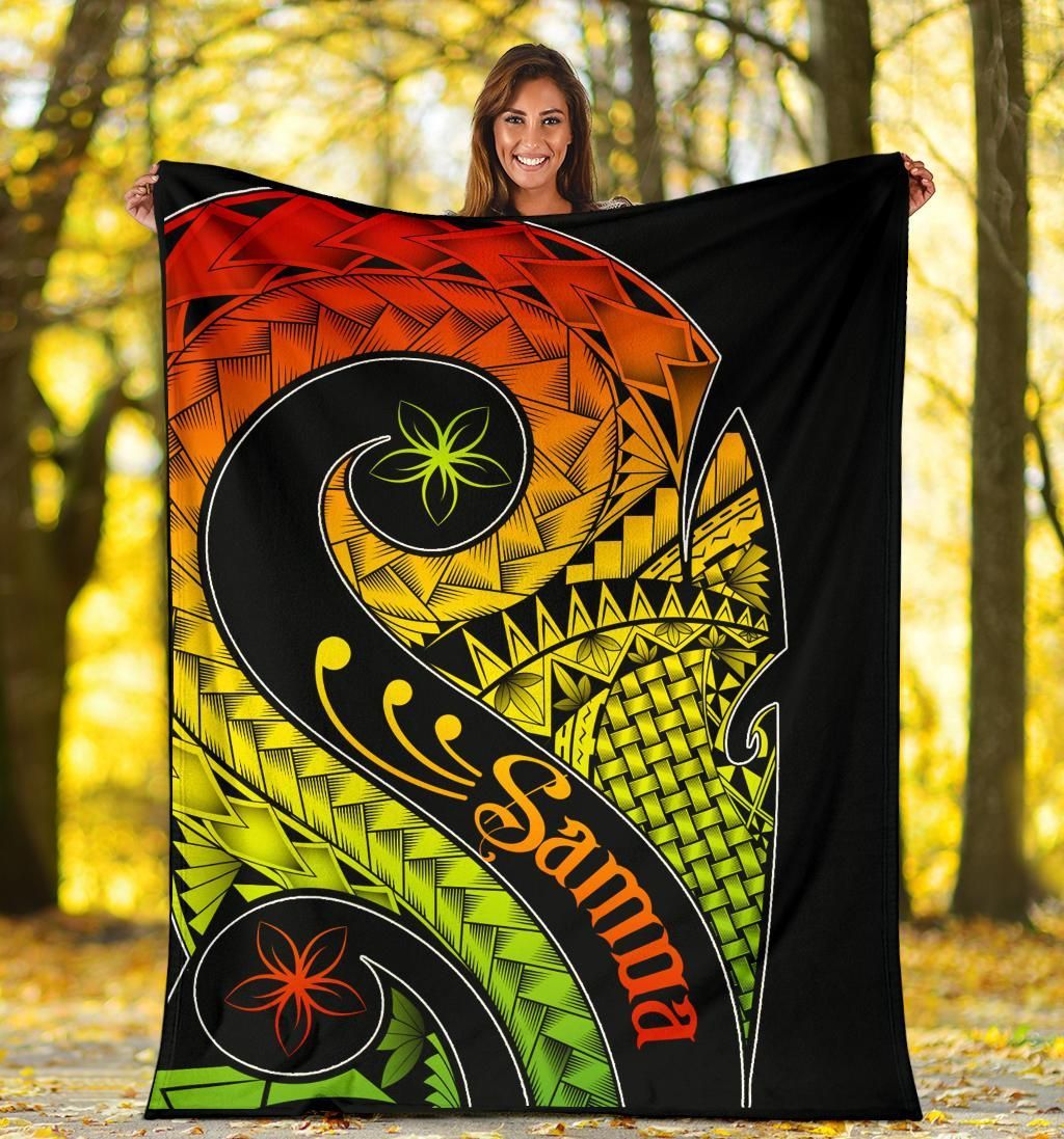 Samoa Premium Blanket - Samoa Polynesian Decorative Patterns-Myprintsy