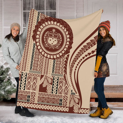 Samoa Premium Blanket Seal Samoan Siapo Brown Design-Myprintsy