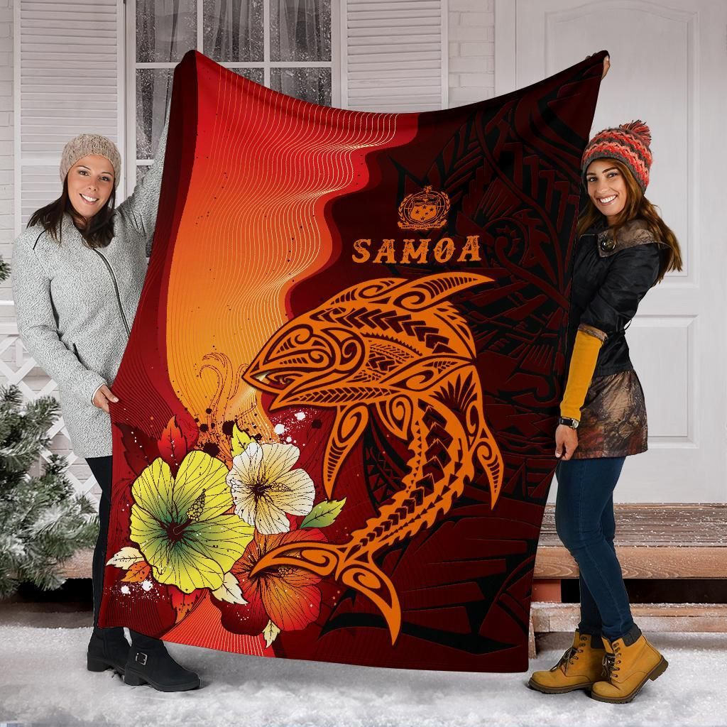 Samoa Premium Blankets - Tribal Tuna Fish-Myprintsy