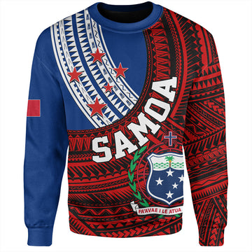 Samoa Sweatshirt Custom Tribal Polynesian Flag Print-Myprintsy