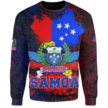 Samoa Sweatshirt Manu Wings Color Flag Style-Myprintsy