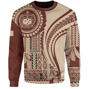 Samoa Sweatshirt Seal Samoan Siapo Brown Design-Myprintsy