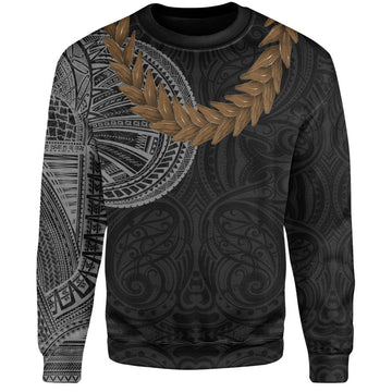 Samoa Sweatshirt Tattoo Roman Reigns With Ula Fala Style Brown-Myprintsy