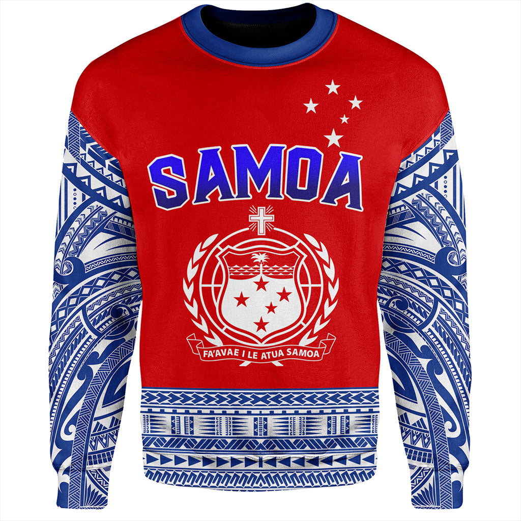 Samoa Sweatshirt Tribal Polynesia Printed Flag Simple Style-Myprintsy