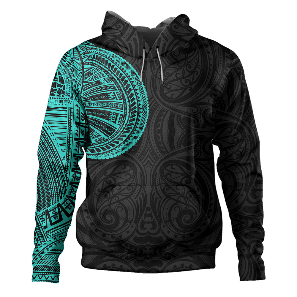 Samoa Tribal Maori Tattoo Roman Reigns Hoodie Turquoise-Myprintsy