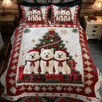 Samoyed Love -Piece Quilted Bedding Set VH VTQ-Myprintsy