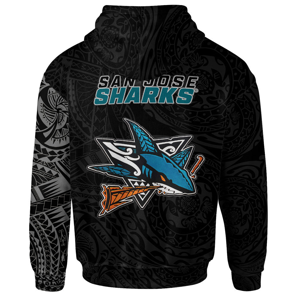 San Jose Sharks Polynesian Tattoo Style Hoodie-Myprintsy