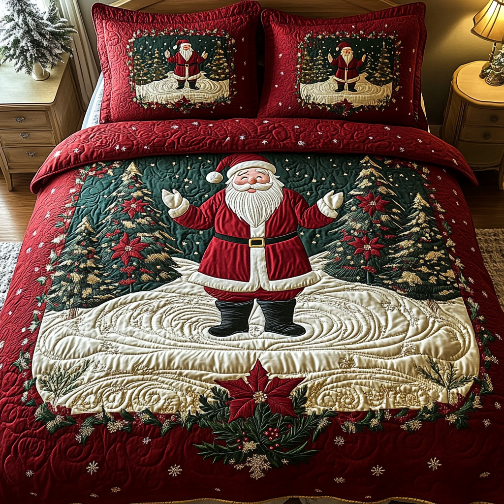 Santa Arrival -Piece Quilted Bedding Set VTQ-Myprintsy