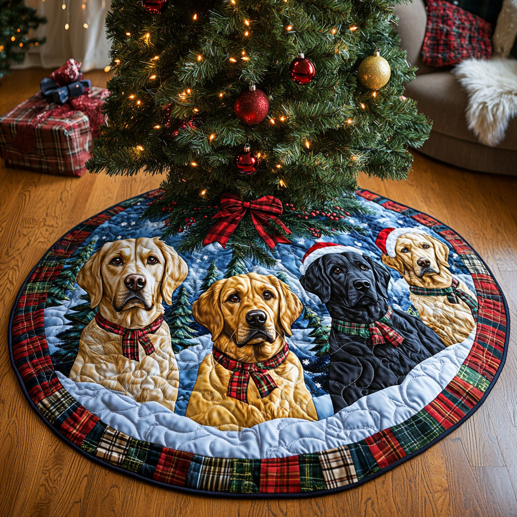 Santa Best Friend Christmas Quilted Tree Skirt-Myprintsy