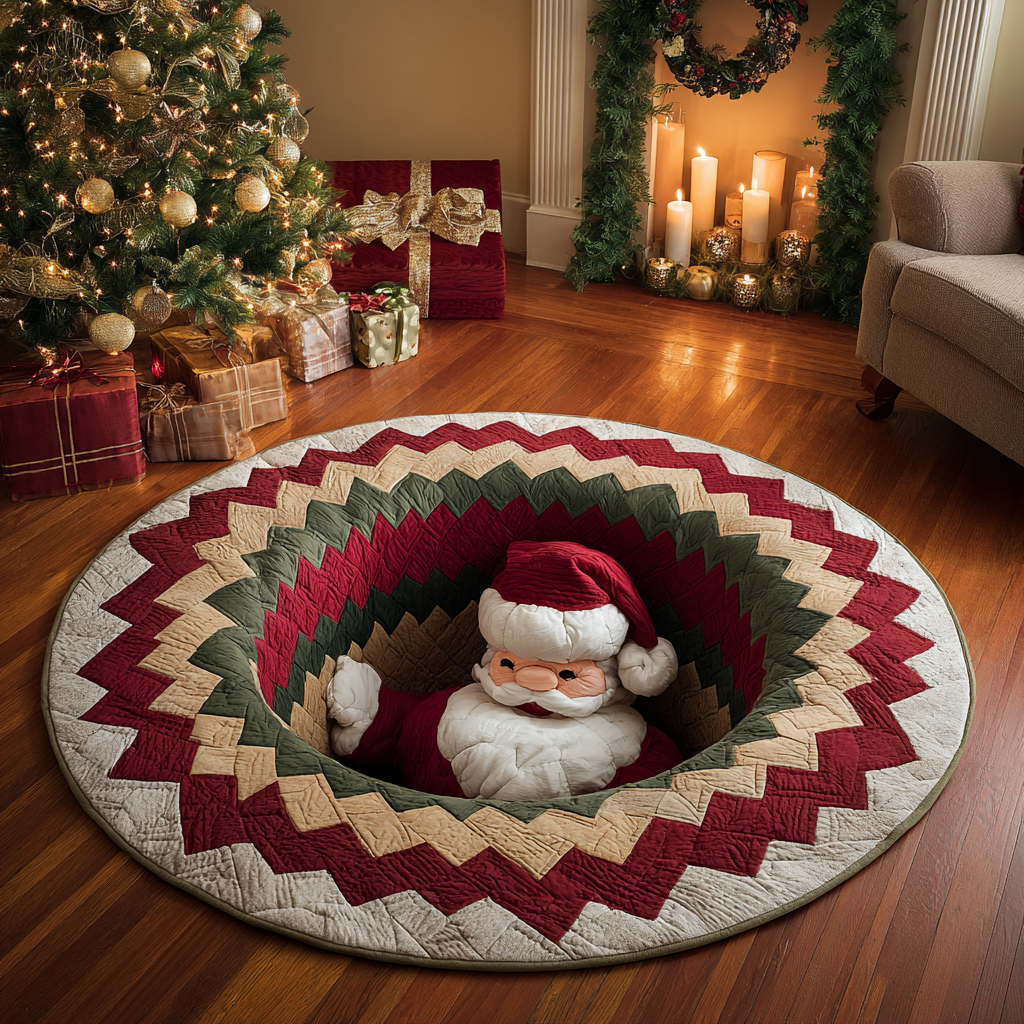 Santa Blessing Quilted Round Mat VTQ-Myprintsy