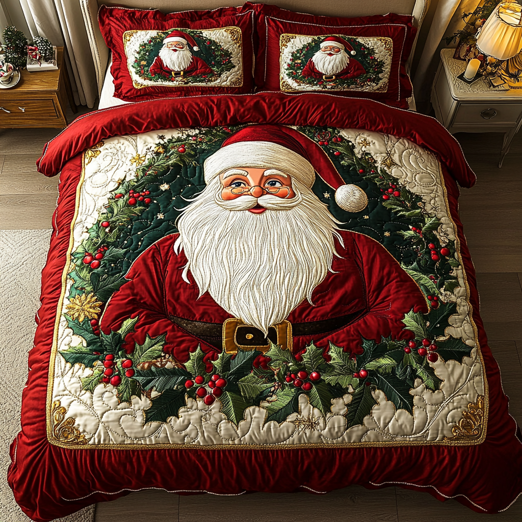 Santa Bliss -Piece Quilted Bedding Set VTQ-Myprintsy