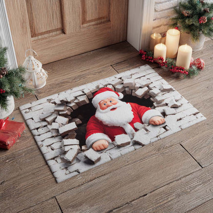 Santa Brick Wall Doormat VTQ-Myprintsy