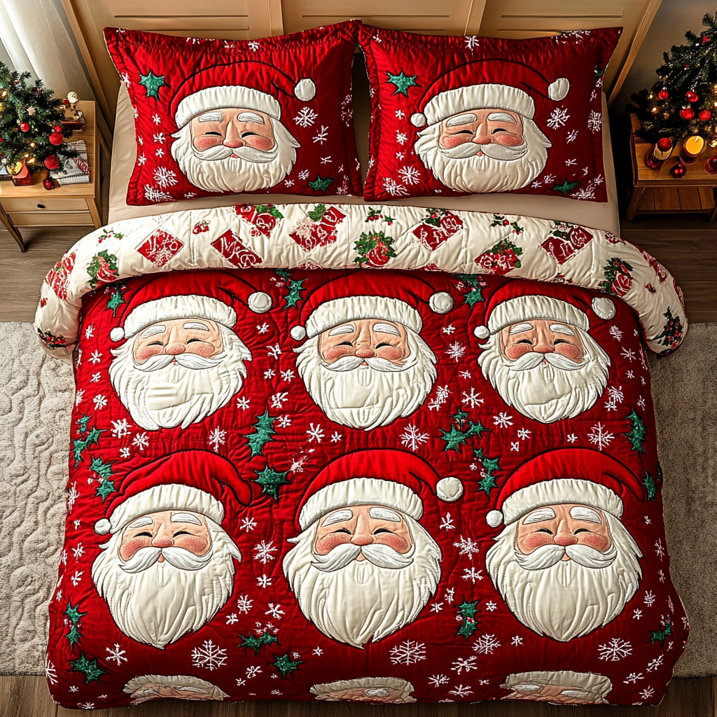 Santa Charm -Piece Quilted Bedding Set VTQ-Myprintsy