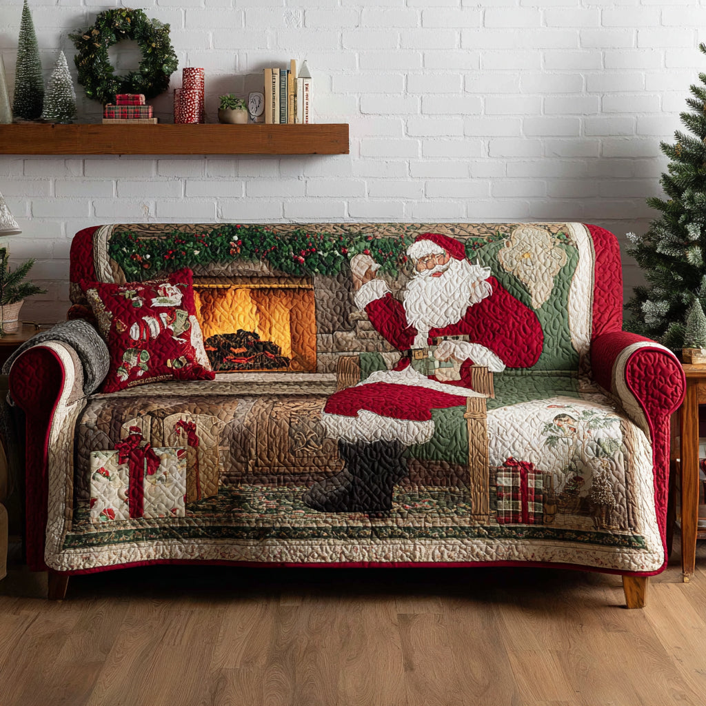 Santa Cheer Quilted Sofa Cover VTQ-Myprintsy