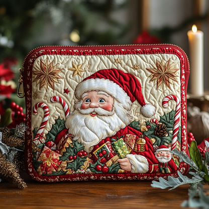 Santa Cheer Quilted Zipper Pouch VTQ-Myprintsy