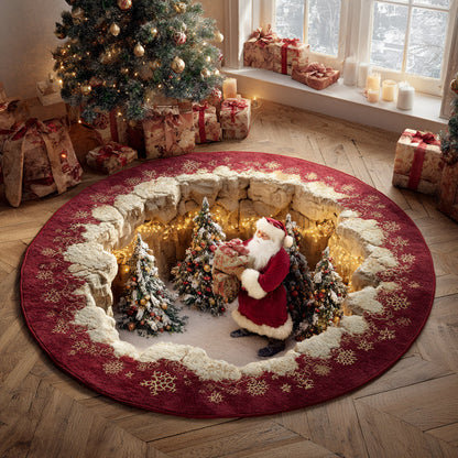 Santa Circle Round Carpet VTQ-Myprintsy