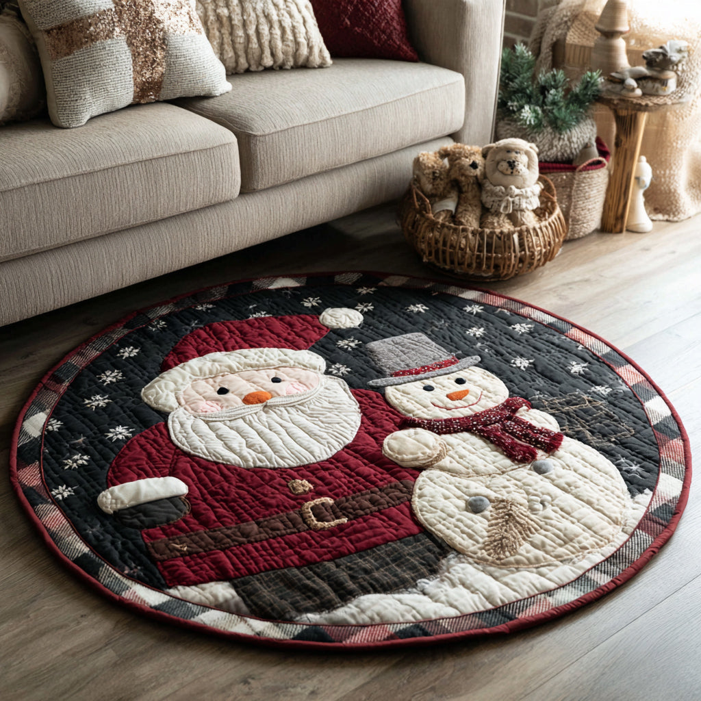 Santa Claus's Friend Quilted Round Mat VTQ-Myprintsy