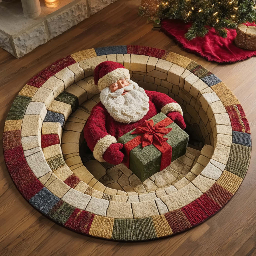 Santa Delight Quilted Round Mat VTQ-Myprintsy