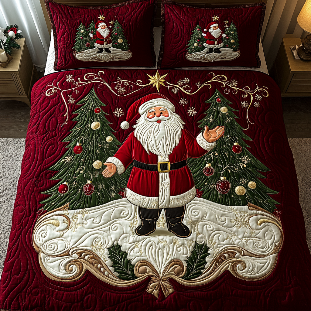 Santa Dreams -Piece Quilted Bedding Set VH VTQ-Myprintsy