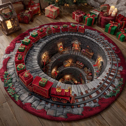 Santa Express Round Carpet VTQ-Myprintsy
