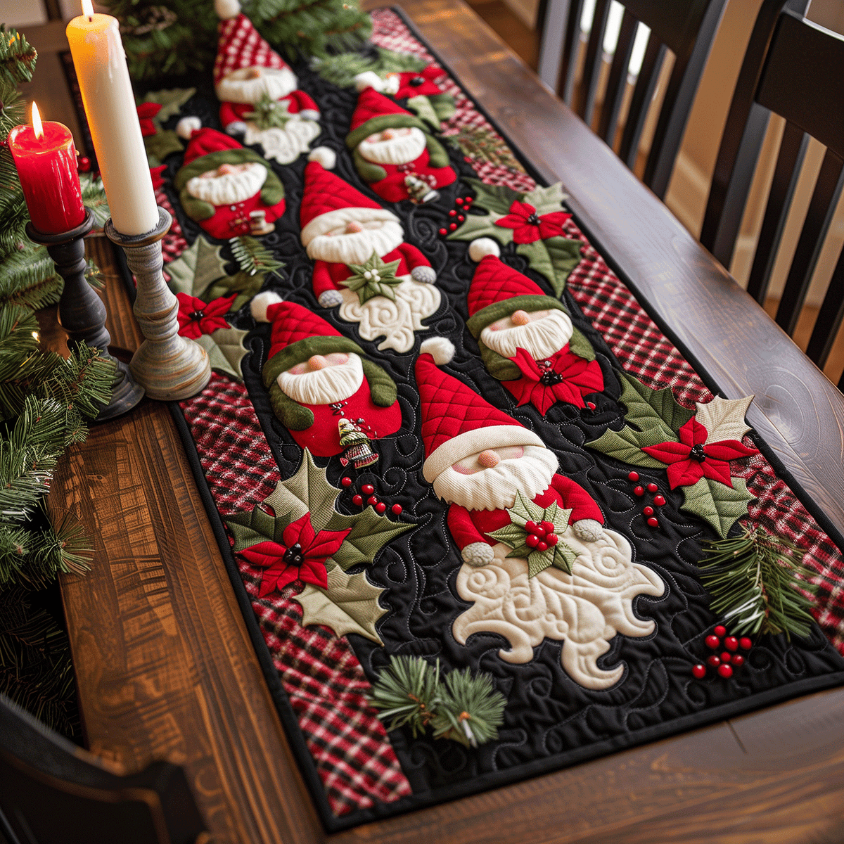 Santa Festive Ride Quilted Table Runner VTQ-Myprintsy