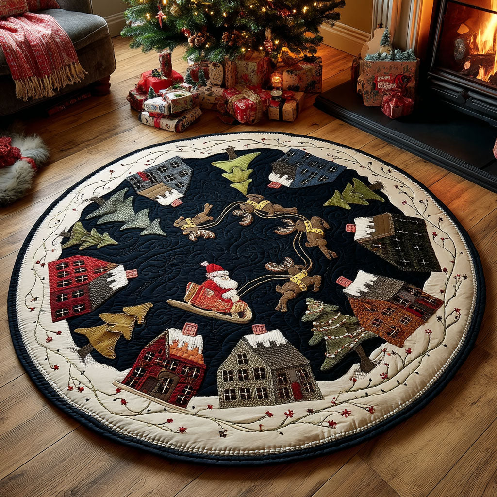 Santa Flight Quilted Round Mat VTQ-Myprintsy