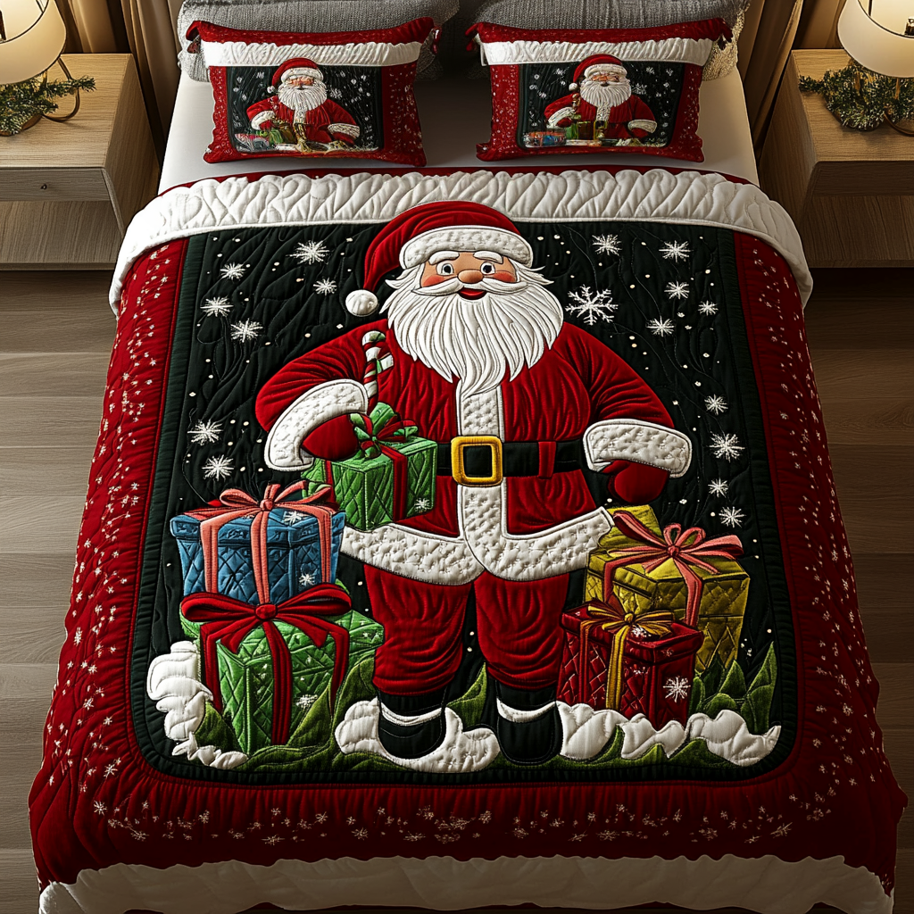 Santa Gift -Piece Quilted Bedding Set VH VTQ-Myprintsy